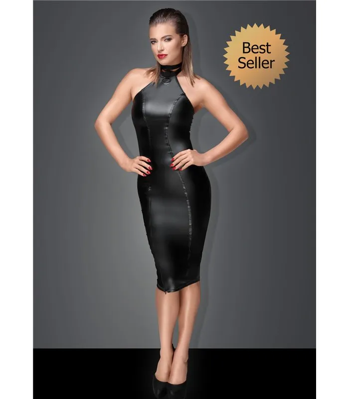 Sexy Bleistiftkleid mit dekorativem Ring schwarz online günstig kaufen!